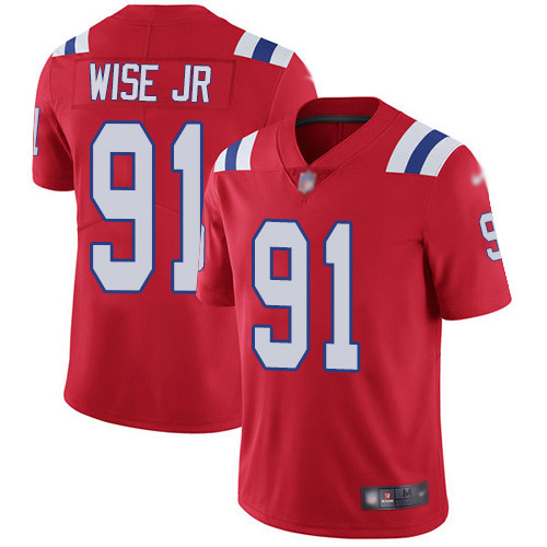 New England Patriots Football 91 Vapor Limited Red Men Deatrich Wise Jr Alternate NFL Jersey